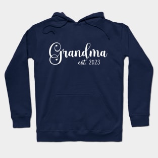 Grandma Est. 2023 (white text) Hoodie